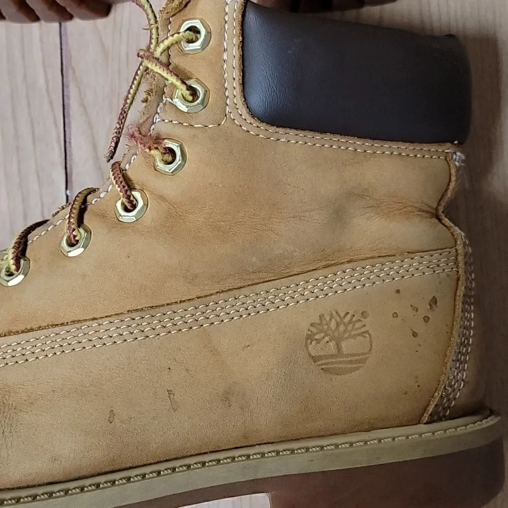 TIMBERLAND 6-INCH NUBUCK LEATHER WATERPROOF BOOTS, SIZE 7